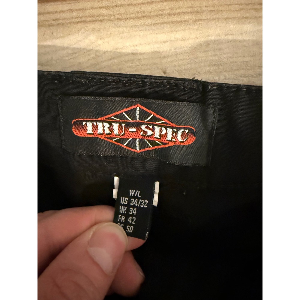 Tru-Spec Mens Tactical Cargo Pants Black 34x32 Ripstop Work Duty Trousers - Picture 2 of 7